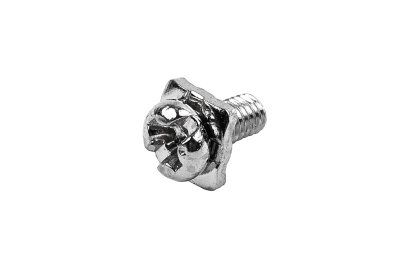 [E] น็อตยึดสายไฟ สแตนเลสชุบนิกเกิ้ล M3x6 mm พร้อมแหวนทรงสี่เหลี่ยม ขนาด 6x6 mm